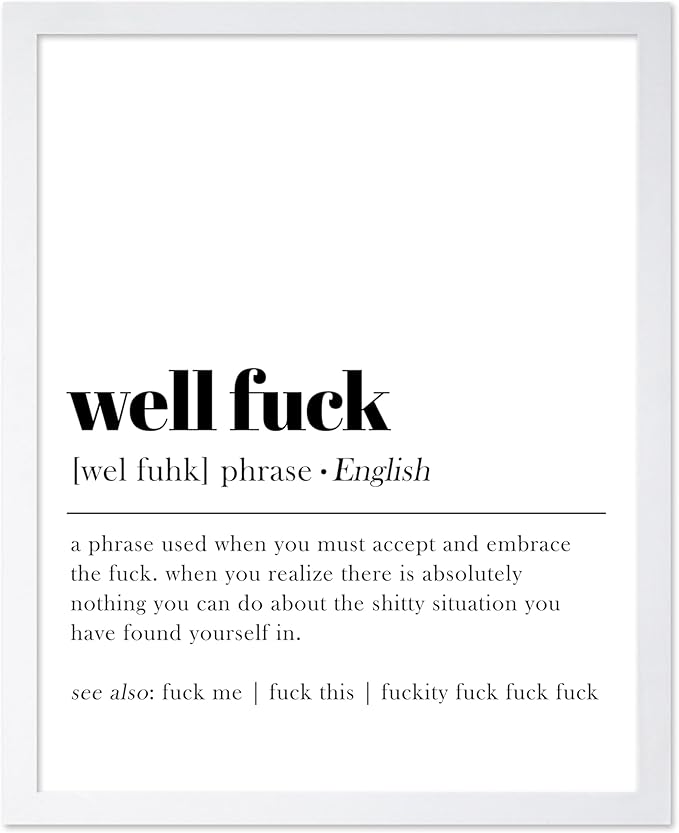 Poster Master Definition Print - Typography Poster - Dictionary Art - Minimal Gift for Men & Women - Funny Wall Decor for Dorm, Bedroom or Living Room - 16x20 White Framed