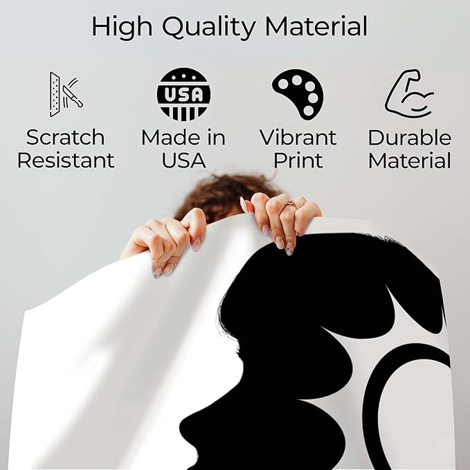 InkFlow Posters Abstract Face Silhouette Poster - Minimal Black Profile Illustration - Modern Feminine Art Design - Home Wall Decor Accent - Contemporary Style Print - 8x10 Unframed Canvas Print