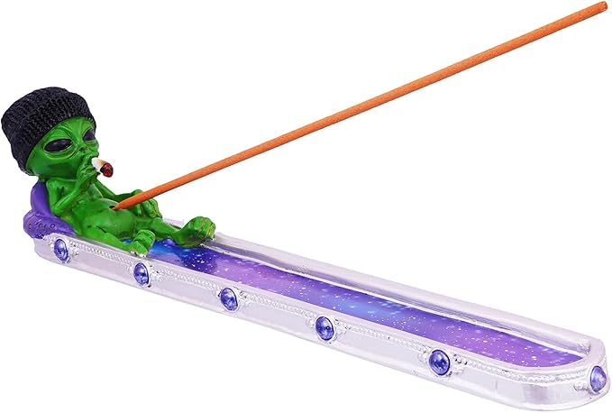 Stoner Alien in Galaxy Incense Burner - 10"