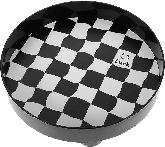 GALPADA Black and White Chessboard Pattern Jewelry Tray Large Decorative Storage Organizer Tray for Perfume Makeup Vanity Bathroom Counter Home Décor