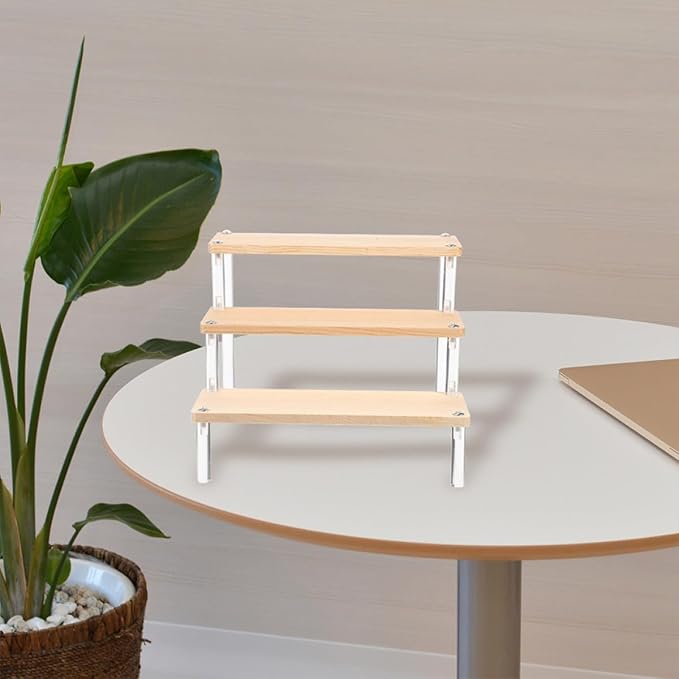 Multi-Function Dessert Display Stand 3-Tier 30Cm Sturdy Figures Holder Wear-Resistant Jewelry and Makeup Organizer for Home Kitchen Countertop