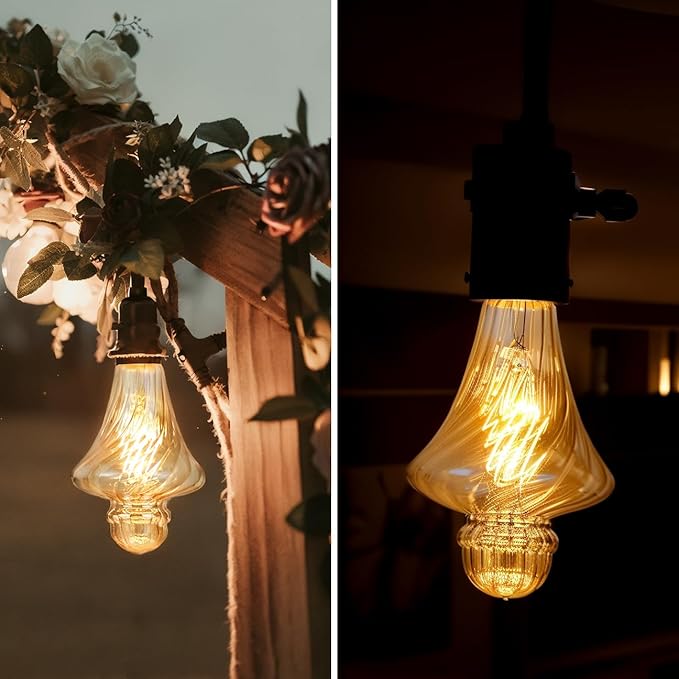 40 Watt Decorative Vintage LED Light Bulbs, Golden Hat 4W LED Filament Edison Bulb,2700K Oversized Warm Lights,Non-Dimmable E26 Lamp Base,1-Pack
