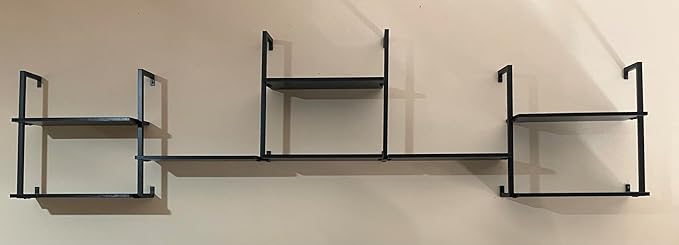 Wall Mounted Bookshelves, 80″ Floating Shelves for Wall, 8-Tier Wooden Hanging Bookshelf, Easy Installation Book Organizer for Home Office, Living Room, and Bedroom