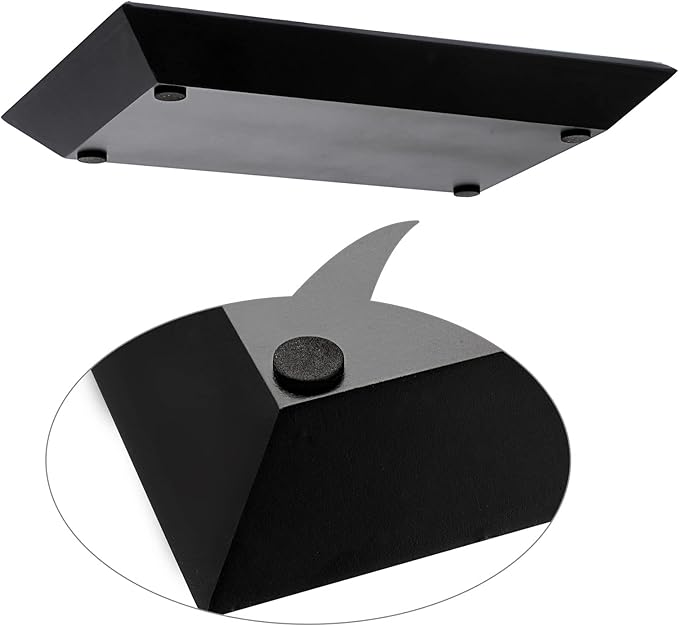 Hipiwe Glass Mirror Makeup Vanity Tray Black Rectangle Perfume Jewelry Trinket Organizer Coffee Table Centrepiece Decorative Dresser Bathroom Storage, 11.9x7.9 inch