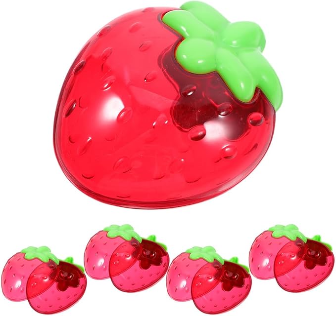 LUOZZY 10pcs Mini Strawberry Candy Boxes with Transparent Lid for Wedding Party Decorations Jewelry Storage Baby Shower Birthday Holiday Crafts Makeup Organizer