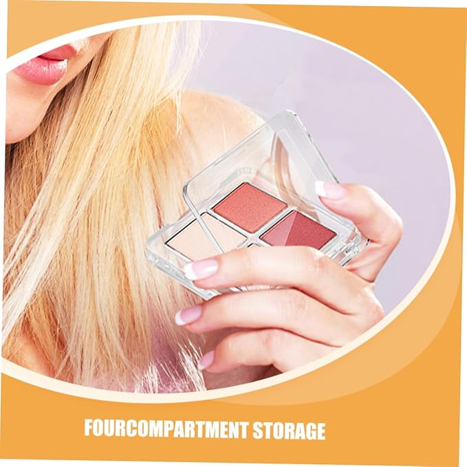 NOLITOY 4pcs Diy Eyeshadow Palette Compact Makeup Organizer for Women for Travel and Custom Eye Looks Case for Easy Selection