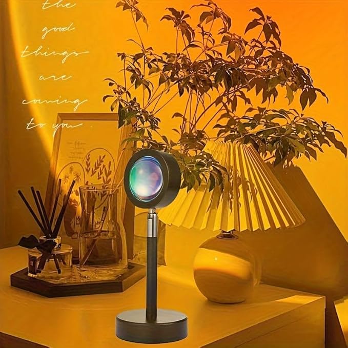 Sunset Lamp Projector,180 Degree Rotation Sun Projection Light Led Night Light Floor Lamp with USB Port,Sunset Lamps for Photography Party Bedroom Decor。