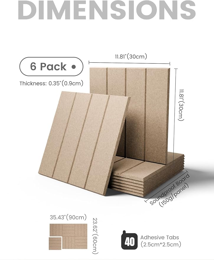 Large Felt Bulletin Board 36"x24" Cork Board Alternative - 6 Pack with 40 Safe Removable Adhesive Tabs, Cork Boards for Walls Felt Board for Home Office Classroom Pin Board-Taupe