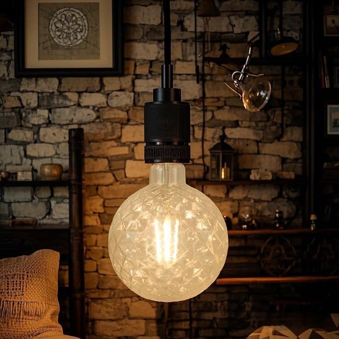 40 Watt Decorative Vintage LED Light Bulbs, N Pineapple 4W Clear LED Filament Edison Bulb,2700K Oversized Warm Lights,Non-Dimmable E26 Lamp Base,1-Pack
