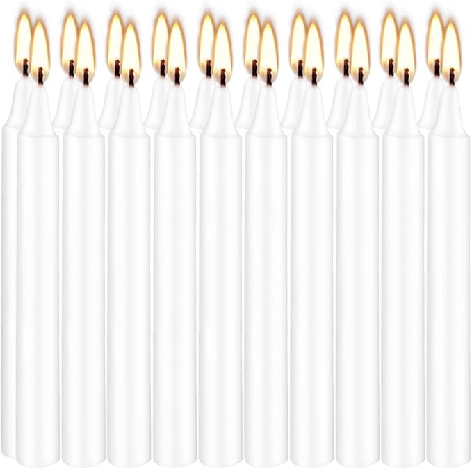Howemon White Candles Set of 40, 4" White Spell & Chime Candles, Unscented Mini Taper Candle for Witchcraft, Wiccan Altar, Magic Tools, Rituals, Prayer, Meditation and Christmas Party Decoration