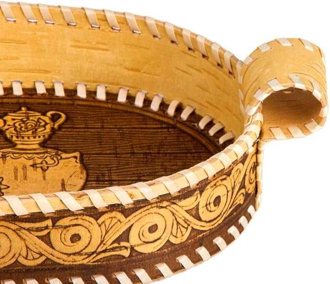 Birch Bark Bread and Pastry Basket, Bread Storage Container and Fruit Basket for Serving Set (Serving Basket)