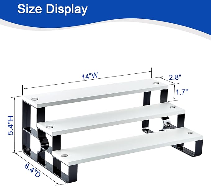Wood Cologne Organizer for Men,Perfume Organizer for Bathroom Countertop,3 Tier Makeup Organizer for Bedroom Decor,Skincare Storage,Display Stand Shelf,Valentine's Day Gift (White, 3 Tiers-width=14")