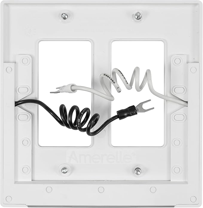 AMERELLE Universal LumiCover Outlet Cover Wallplate with Built-In Night Light, 2 Gang Double Décor, White - Easy DIY Installation, Low-Profile Design, for GFCI Outlets and Decor Outlets & Switches