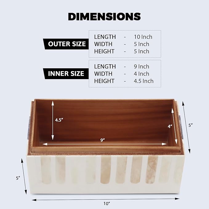 Handicrafts Home Decorative Organizer Box 10x5 – Large Keepsake Box with Lid, Modern Decorative Storage Box, Bohemian Coffee Table Décor, Jewelry & Memory Box, Decorative Accent Box for Home Décor