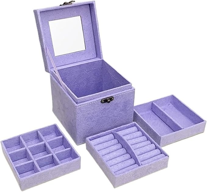 Makeup Organizer Jewelry Storage Box Jewelry Box Simple Storage Box Multi Functional Jewelry Box Three Layer Jewelry Box Storage Box (Color : I, Size : 4.7 * 4.7 * 4.7in)