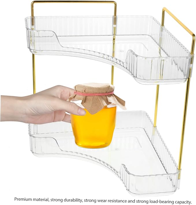 Cabilock Corner Shelf Organizer Storage Rack for Kitchen Spice Bathroom Shower and Makeup Countertop and Stable Design for Home Use