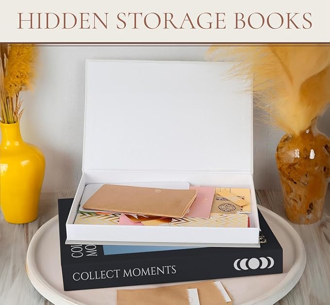 Decorative Books Set of 3 – Faux Book Storage, Book Decor for Coffee Table and Modern Home Decor
