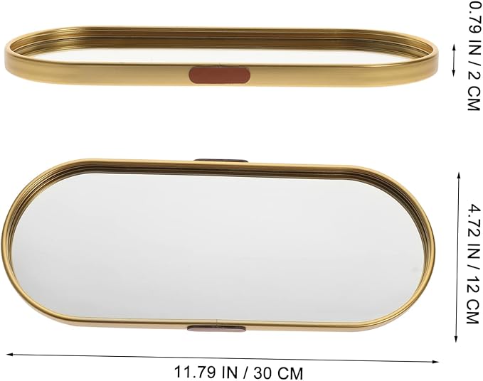 Hemobllo Mirror Tray Jewelry Dish Organizer Makeup Organizer for Vanity and Storage