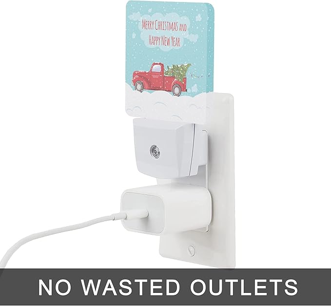 Christmas Décor Night Light,Retro Pickup and Christmas Tree Night Lights Plug into Wall with Dusk to Dawn Light Sensors 0.5W Dim Lamp for Bedroom