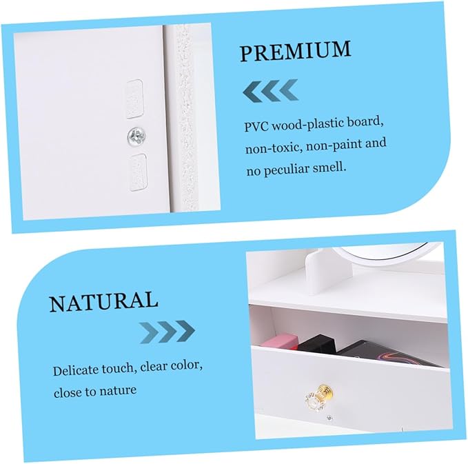 Makeup Mirror Storage Box Desktop Cosmetic Vanity Portable Makeup Organizer
