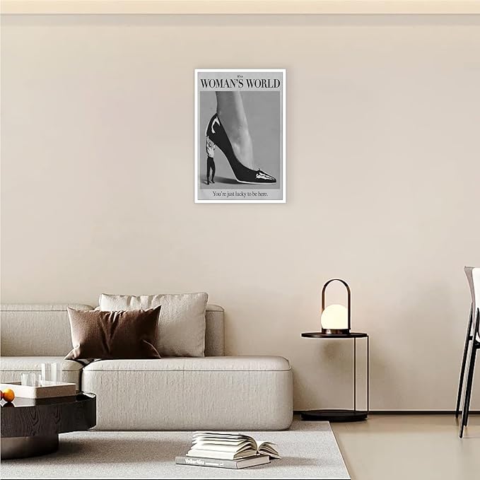 Retro This Is A Woman Is World Poster Feminist Canvas Wall Art Modern Black And White Feminine Hot Girls Room Aesthetic Prints Painting For Home Bedroom Dorm Wall Decor 24x36in Unframed
