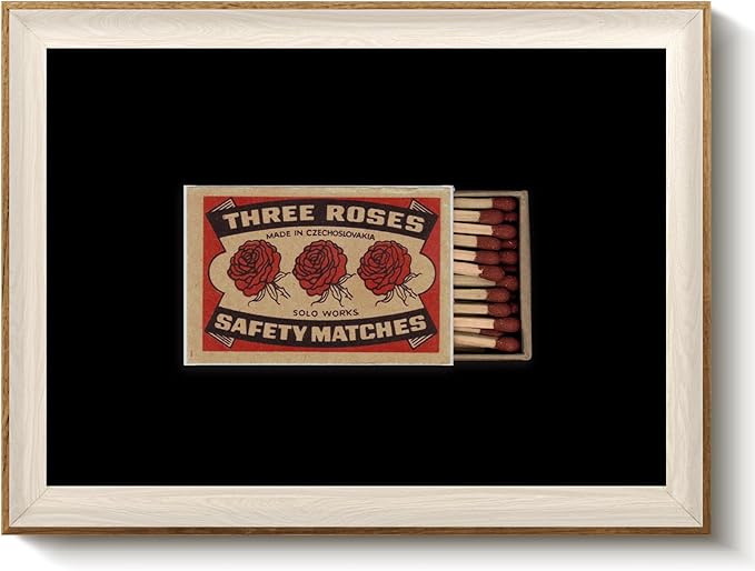 VIYYIEA Vintage Framed Wall Art for Living Room, Matchbox II Canvas Prints, Print Painting Home Decor, Stuff Picture, Bathroom Wall Decor Gifts for Friends or Family - 16L x 12W