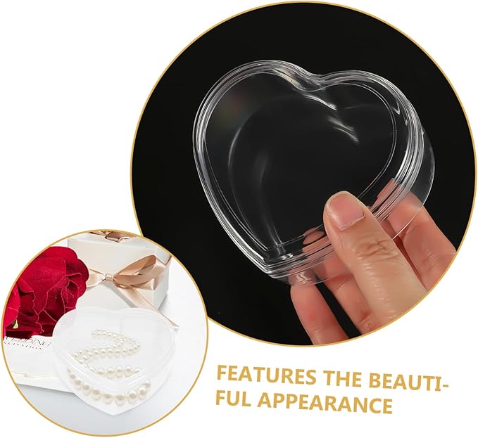 GALPADA 12pcs Heart Shaped Candy Storage Box Cute Jewelry Holder for Earrings Decorative Makeup Organizer for Boys and Girls and Parties