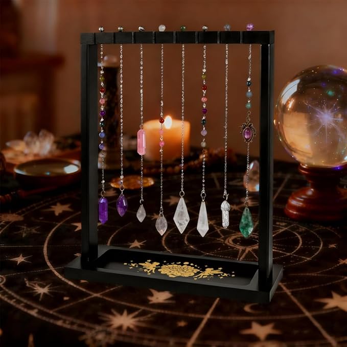 Floral Fairy Display Stand, Wooden Multi-Tier Shelf for Crystal Products, Jewelry, Keyrings and Trinkets, Decorative Organiser for Retail Shop or Home Decor
