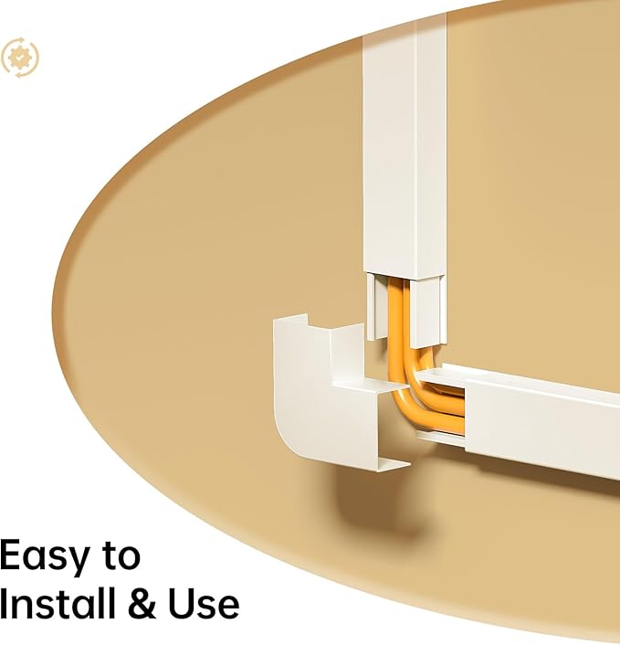 Delamu Beige Cord Hider, 85in Cord Covers for 2-3 Wires on Wall, Self-Adhesive Cable Hider, Wire Hiders Wire Covers for TV Cords on Wall, Easy Mount Cable Cover Raceway Kit, W0.95 H0.55in, Beige