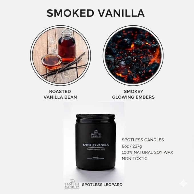 Mens Candle 2 x 8oz Pack Smoked Vanilla and Lavender Cedarwood Scents