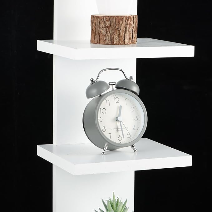 7 Tier Wall Shelf Unit - Narrow Smooth Laminate Finish - Vertical Column Wall Decor Mount Floating Storage Home Decor Organizer Tall Tower Utility Shelf for Bedrooms, Living Rooms(White)