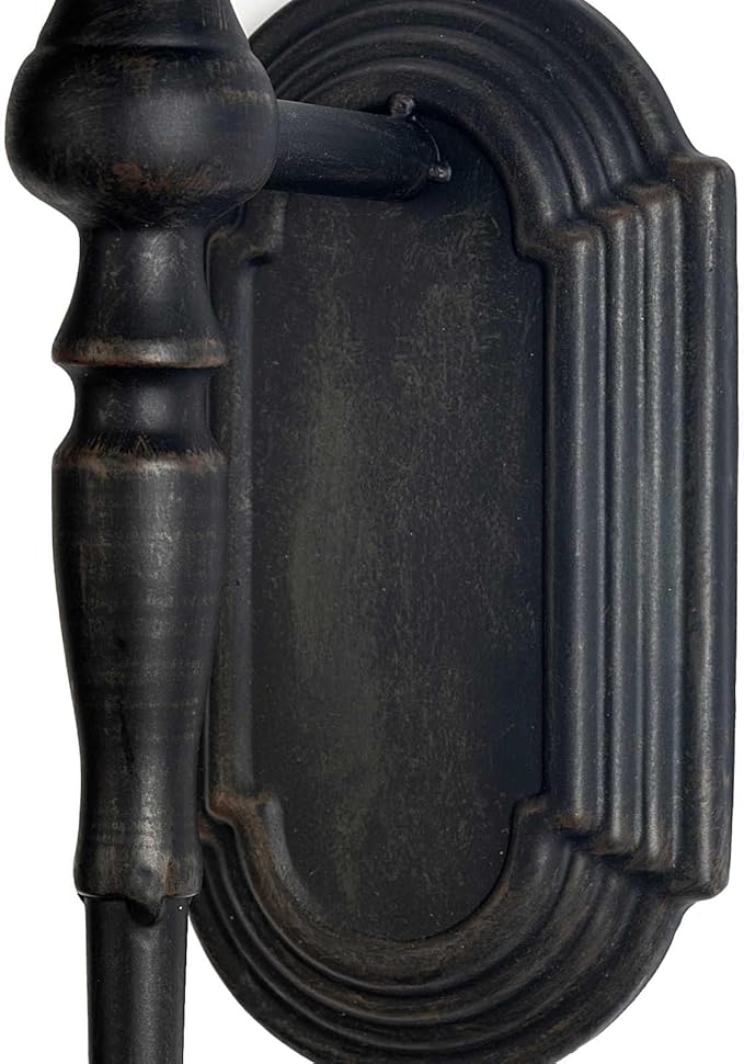 Gothic Wall Sconce Candle Holder (Set of 2) Black Crown and Scepter Design Wall-Mount Metal Candle Holders Hanging Iron Wall Candle Sconce Holder for Living Room, Bathroom, Dining Room