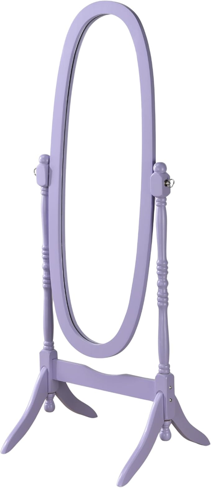 Roundhill Furniture Traditional Queen Anna Style Wood Floor Cheval Mirror, Purple