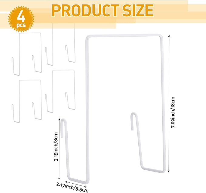 MorningRo 4 Pack Wall Grid Panel Accessories Gridwall Shelf Metal Wire Magazine Holder Literature Display Book Mail Card File Organizer Bookshelf Hooks for Exhibition Trade Show Office Retail (White)