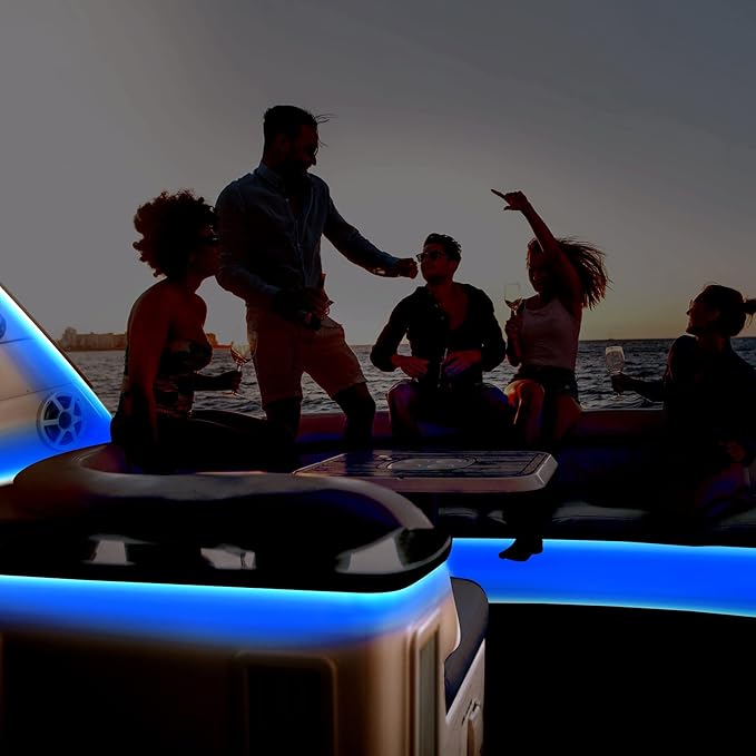 66ft Pontoon Boat Lights Marine LED Strip Lights 12V Waterproof, Interior Light Deck Light for Kayak, Jon Boat, Bass Boats, Fishing Boats (Blue)