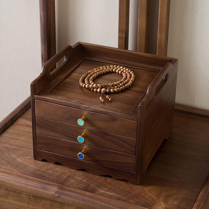 Makeup Organizers Jewelry Box Storage Box Multi-Layer Drawer Jewelry Box Wooden Box Can Store Display Ring Bracelet Necklace Earrings Watch Jewelry Case
