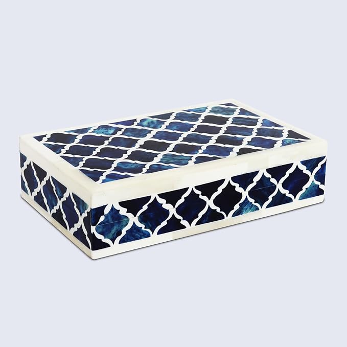 Handicrafts Home Decorative Keepsake Box 8x5 – Small Organizer Box with Lid, Boho Decorative Storage, Retro Memory Box, Unique Coffee Table Décor, Jewelry or Trinket Box, Modern Shelf Decorative Box