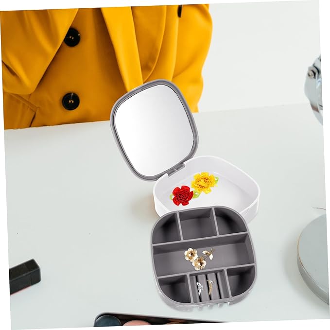 LIFKOME 2pcs Box Jewelry Box Mirror Travel Case for Jewelry Organizer Pu Watch Storage Earrings Holder Makeup Organizer Case