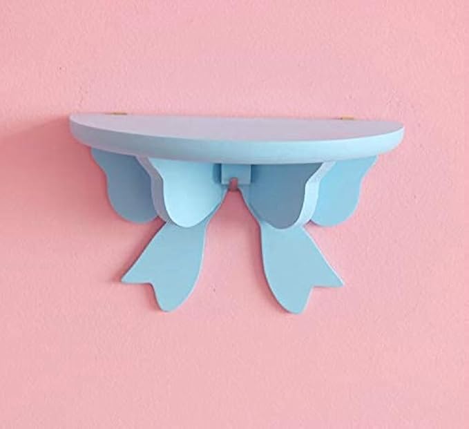 Kawaii Wood Floating Shelf - Kawaii Wall Decor - Pink Room Decor (Blue)
