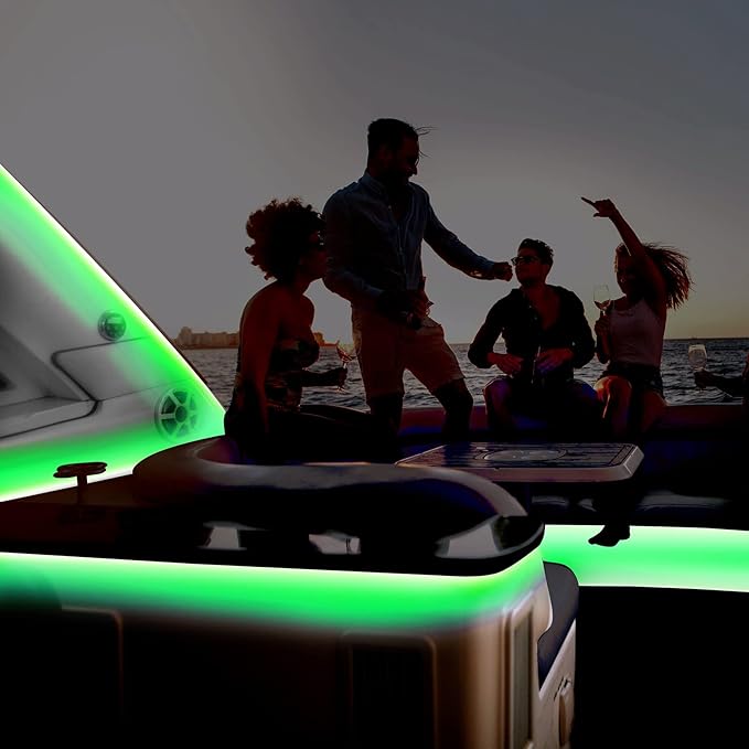 66ft Boat Lights for Night Fishing Marine LED Strip Lights 12V Waterproof, Interior Light Deck Light for Pontoon, Kayak, Jon Boats, Bass Boat, Fishing Boats (Green)