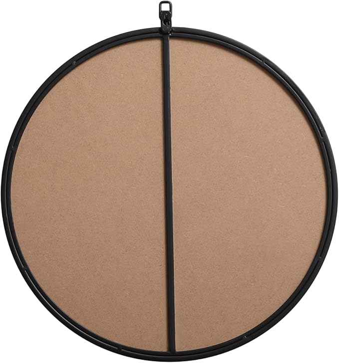 Focus 21x21 Round Wall Mirror, for Bathroom Bedroom Entryway, Black