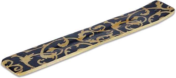 Yajna Traditional-Handmade-Burner Wooden-Incense-Stick-Strip-Holder Ash-Catcher-Stand for-Aromatherapy-Meditation-Yoga (Beautiful Mind) 10 Inches, Pack of 1