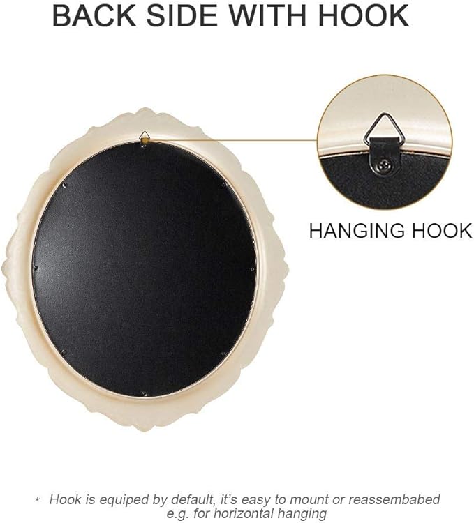 YAMFURGA Decorative Mirrors Tray, Hanging Wall Mirror, Vintage Multi-Functional Display Tray, Jewelry Trays, Vanity Trays, Serving Trays,13" W x 15" L, Golden Black