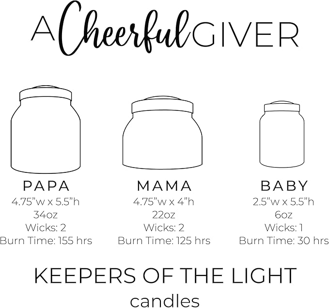 A Cheerful Giver - Praline Caramel Sticky Buns - 34oz Papa Scented Candle Jar - Keepers of the Light - 155 Hours of Burn Time, Candles Gifts for Women