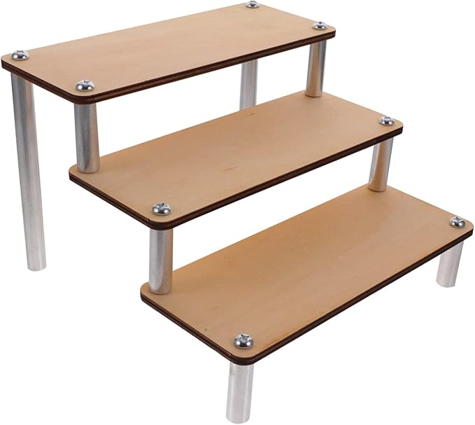Ciieeo Make up Organizers Wooden Riser Display Stand Craft Display Rack Elegant Counter for Collections