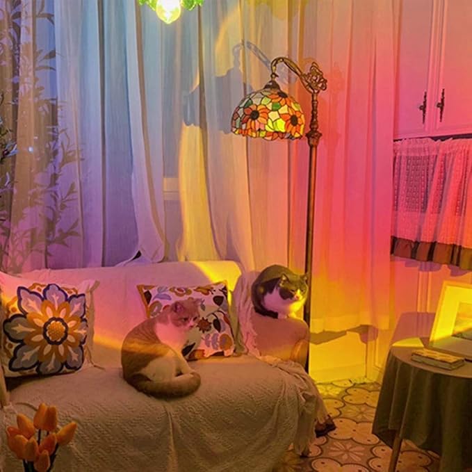 YouOKLight Sunset Lamp, Projector Sun Light 10W LED Projection Night Light 180 Degree Rotation Romantic Rainbow Light USB Charging for Photography Party Home Living Room Bedroom Decor, Sun…