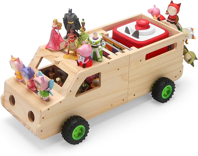 Storage for Toniebox 2 and Toniebox 1 Tonie Figures Characters Shelf,Magnetic Organizer for 30+ Figures, Tonieplay Games & Controller, Wooden Magnetic Shelf for Kids