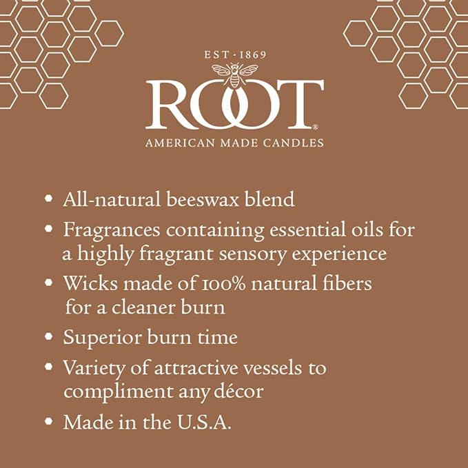 Root Candles Scented Candles Honeycomb Glass Premium Handcrafted Beeswax Blend 3-Wick Candle, 12-Ounce, Tea Leaf & Honey