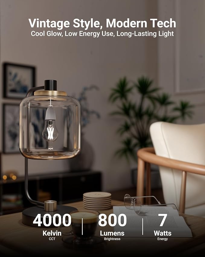 Sunco 12 Pack A15 Light Bulb LED, Edison Style Bulb, Dimmable Vintage Filament Lighting, 800 LM, 7W (60W Equivalent), 4000K Cool White, E26 Medium Base, Wet Rated UL