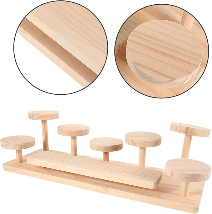 Cosmetics Display Stand Perfume Holder Organizer Wooden Shelf Makeup Holder for Vanity Clutter Desktop Riser